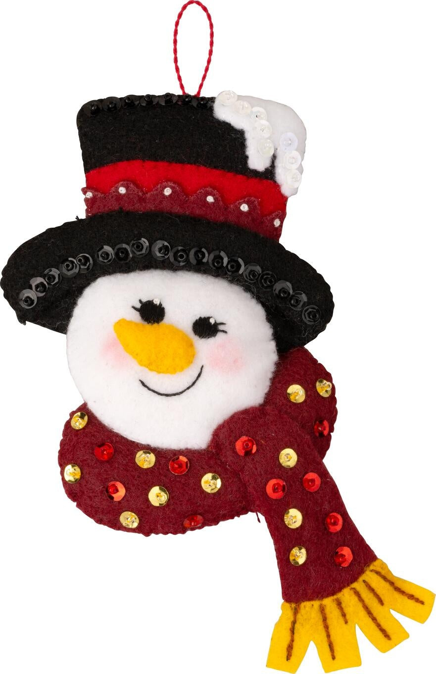 DIY Bucilla Snowmans Peppermint Collection Felt Ornament Kit 89659E