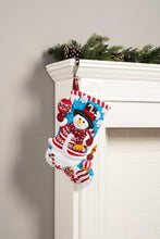 Load image into Gallery viewer, DIY Bucilla Peppermint Snowman Christmas Felt Stocking Kit 89610E