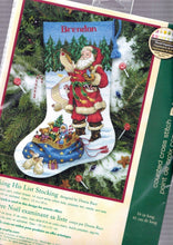 Load image into Gallery viewer, DMG Dimensions Checking His List Santa Counted Cross Stitch Stocking Kit 8645