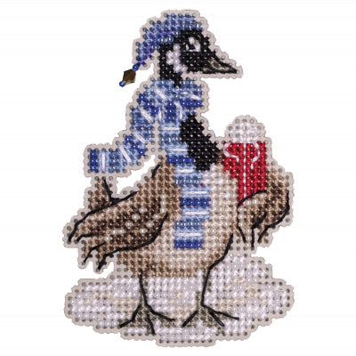 DIY Mill Hill Canada Goose Christmas Counted Cross Stitch Magnet Kit