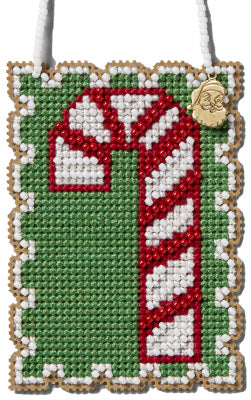 DIY Mill Hill Candy Cane Christmas Beaded Counted Cross Stitch Ornament Kit