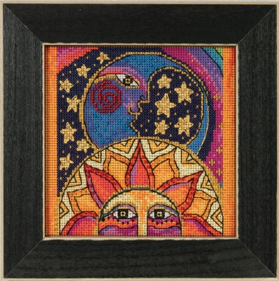 DIY Mill Hill Celestial Joy Sun Moon Beaded Counted Cross Stitch Picture Kit