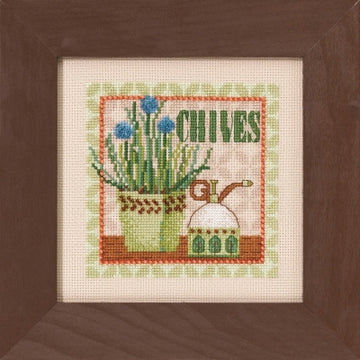 DIY Mill Hill Chives Herb Spring Garden Counted Cross Stitch Picture Kit