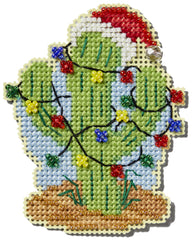 DIY Mill Hill Christmas Cactus Counted Cross Stitch Magnet Kit