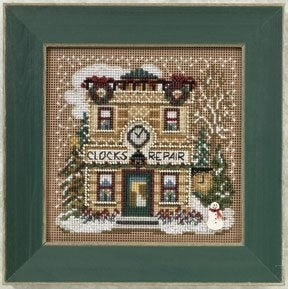 DIY Mill Hill Clock Shoppe Christmas House Counted Cross Stitch Kit