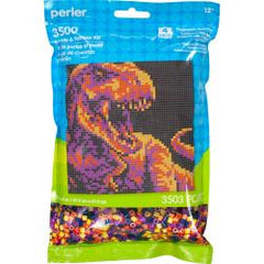 DIY Perler T-rex Dinosaur Kids Fused Beads and Pattern Craft Kit