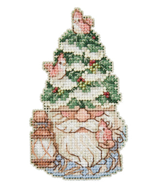 DIY Mill Hill Evergreen Gnome Christmas Counted Cross Stitch Kit