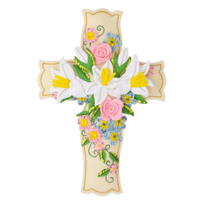 DIY Bucilla Floral Cross Easter Flowers Felt Wall Hanging Kit 89650E