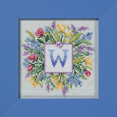 DIY Mill Hill Floral Monogram Customizable Spring Counted Cross Stitch Kit