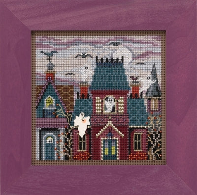 DIY Mill Hill Ghost Town Halloween Beaded Counted Cross Stitch Picture Kit