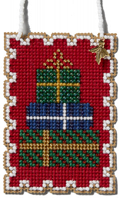 DIY Mill Hill Christmas Gifts Beaded Counted Cross Stitch Ornament