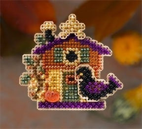 DIY Mill Hill Halloween House Counted Cross Stitch Magnet Kit