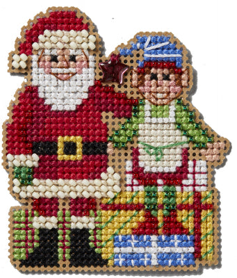 DIY Mill Hill North Pole Buddies Christmas Counted Cross Stitch Magnet Kit