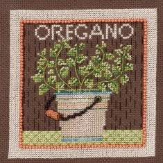 DIY Mill Hill Oregano Herb Spring Garden Counted Cross Stitch Picture Kit