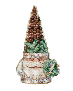 DIY Mill Hill Pinecone Gnome Christmas Counted Cross Stitch Kit