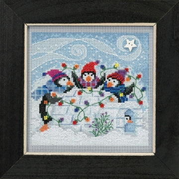 DIY Mill Hill Playful Penguins Christmas Counted Cross Stitch Kit