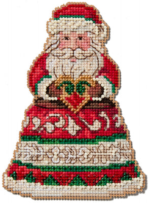 DIY Mill Hill Santa Holding Heart Christmas Counted Cross Stitch Ornament Kit