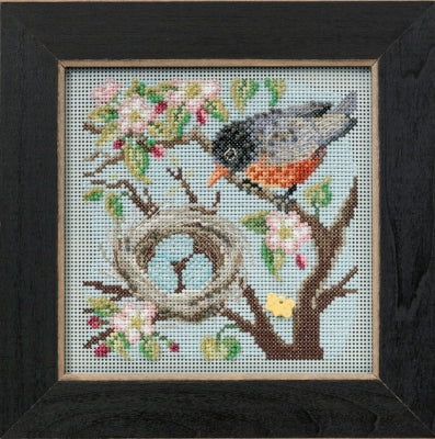 DIY Mill Hill Spring Robin Bird Counted Cross Stitch Kit
