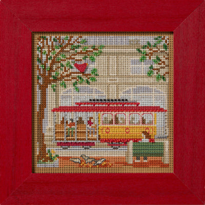 DIY Mill Hill Trolley Car Spring Counted Cross Stitch Kit
