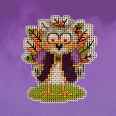 DIY Mill Hill Turkey Owl Thanksgiving Counted Cross Stitch Magnet Kit
