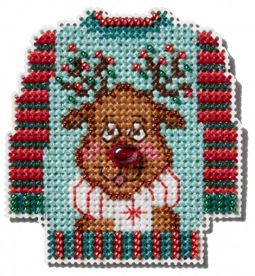 DIY Mill Hill Ugly Sweater Christmas Counted Cross Stitch Magnet Kit