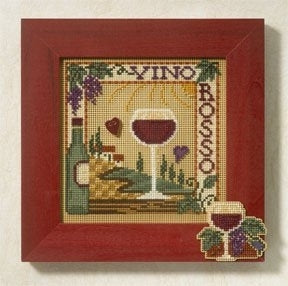 DIY Mill Hill Vino Rosso Red Wine Counted Cross Stitch Kit