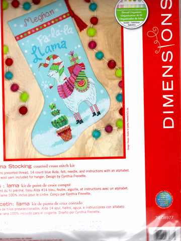 DMG DIY Dimensions Llama Christmas Counted Cross Stitch Stocking Kit 08977