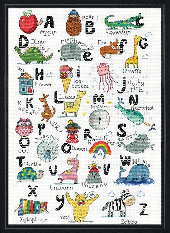 DIY Design Works Baby ABC Fun Animals Counted Cross Stitch Kit 14x20