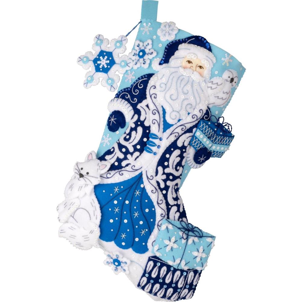 DIY Bucilla Arctic Santa and Friends Christmas Felt Stocking Kit 89628E