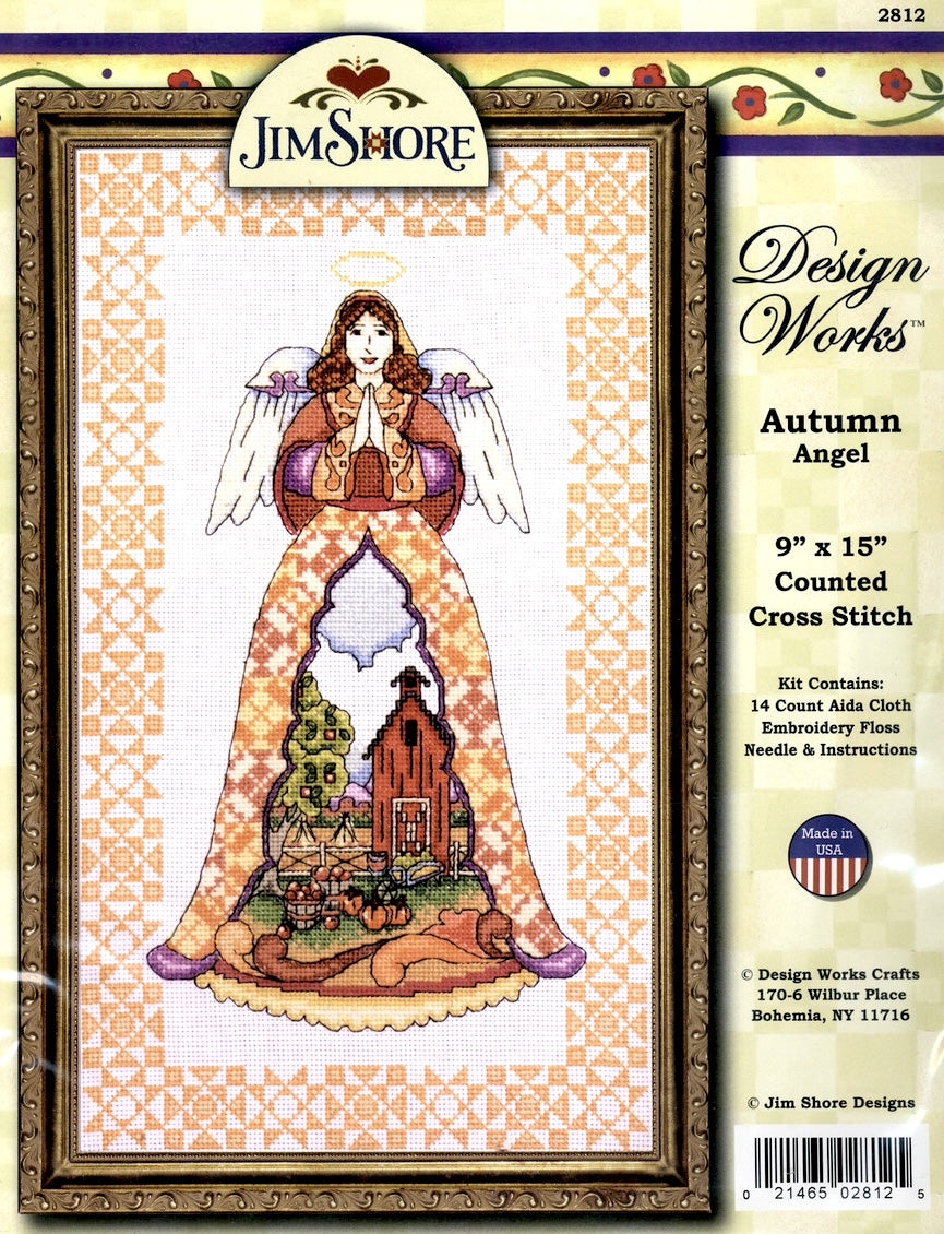 DIY Design Works Autumn Angel Counted Cross Stitch Kit 9x15