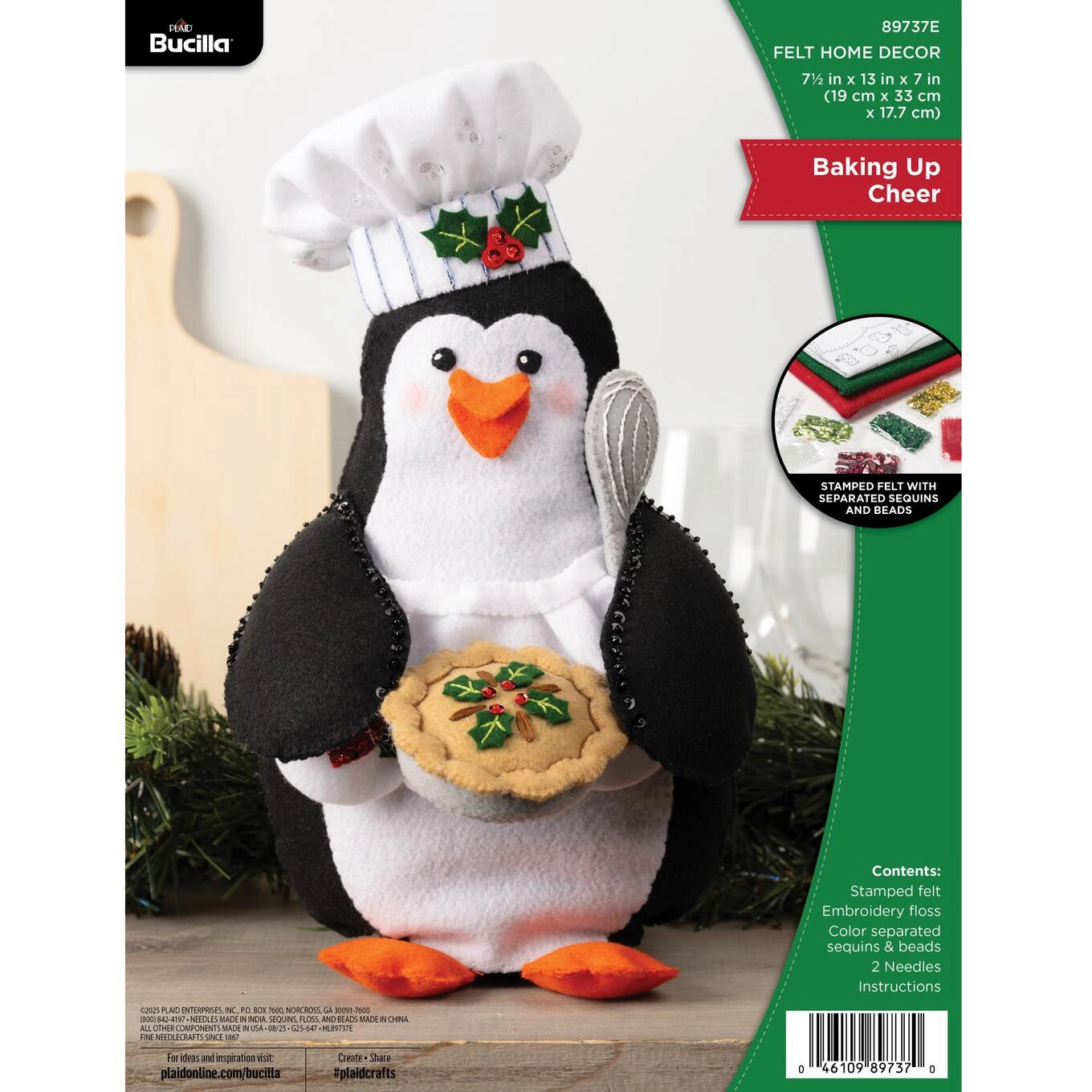 DIY Bucilla Baking Up Cheer Penguin Christmas Felt Home Decor Kit