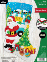 DMG DIY Bucilla Camper Santa Travel Vacation Christmas Felt Stocking Kit 89303E