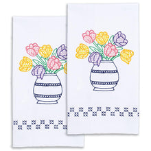 Load image into Gallery viewer, DIY Jack Dempsey Beautiful Blooms Stamped Embroidery Hand Towel Kit