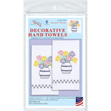 Load image into Gallery viewer, DIY Jack Dempsey Beautiful Blooms Stamped Embroidery Hand Towel Kit