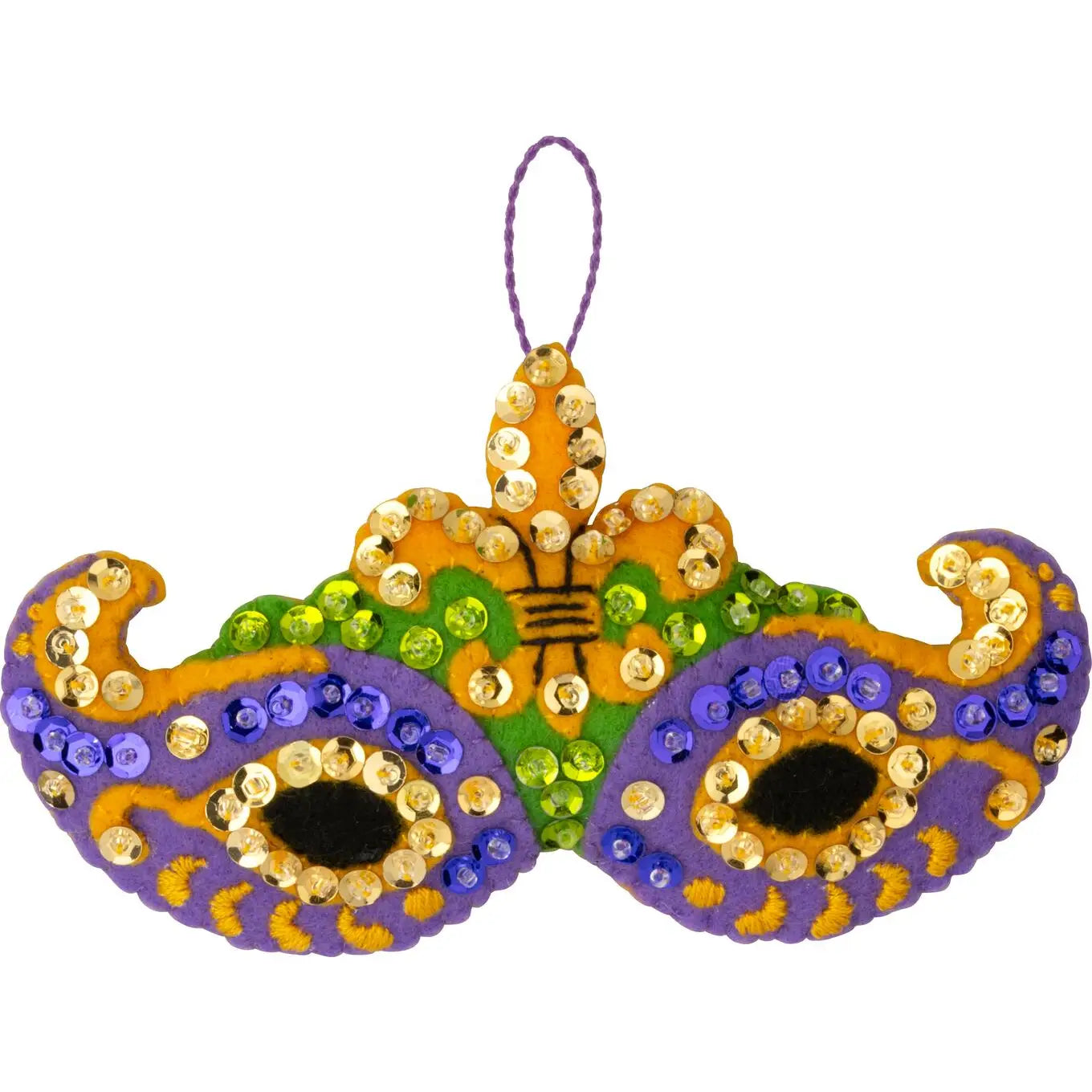 DIY Bucilla Mardi Gras Theatre Mask Felt Ornament Kit 89757