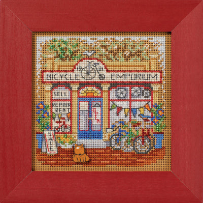DIY Mill Hill Bicycle Emporium Store Counted Cross Stitch Kit