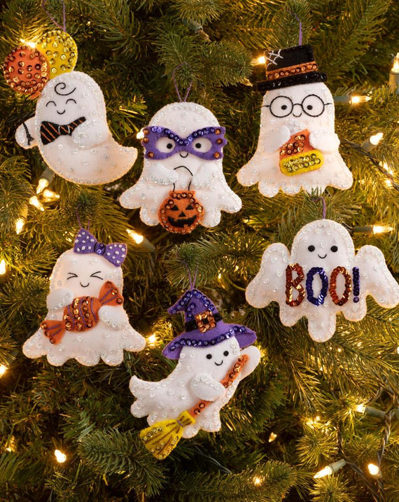 DIY Bucilla Boo Buddies Ghost Halloween Felt Ornament Kit 89714