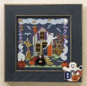 DIY Mill Hill Boo House Ghost Halloween Counted Cross Stitch Kit