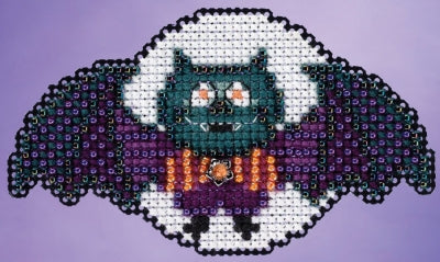 DIY Mill Hill Boris the Bat Halloween Counted Cross Stitch Magnet Kit