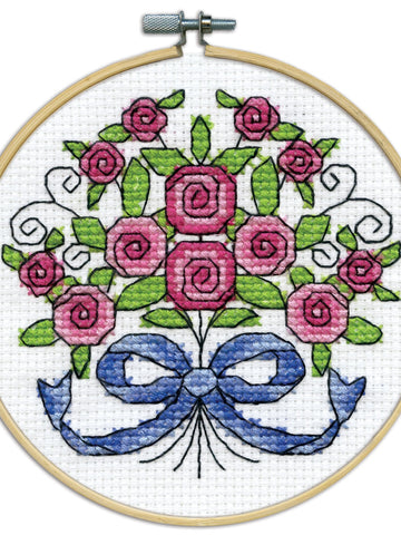 DIY Design Works Bouquet Roses Flowers Counted Cross Stitch Kit
