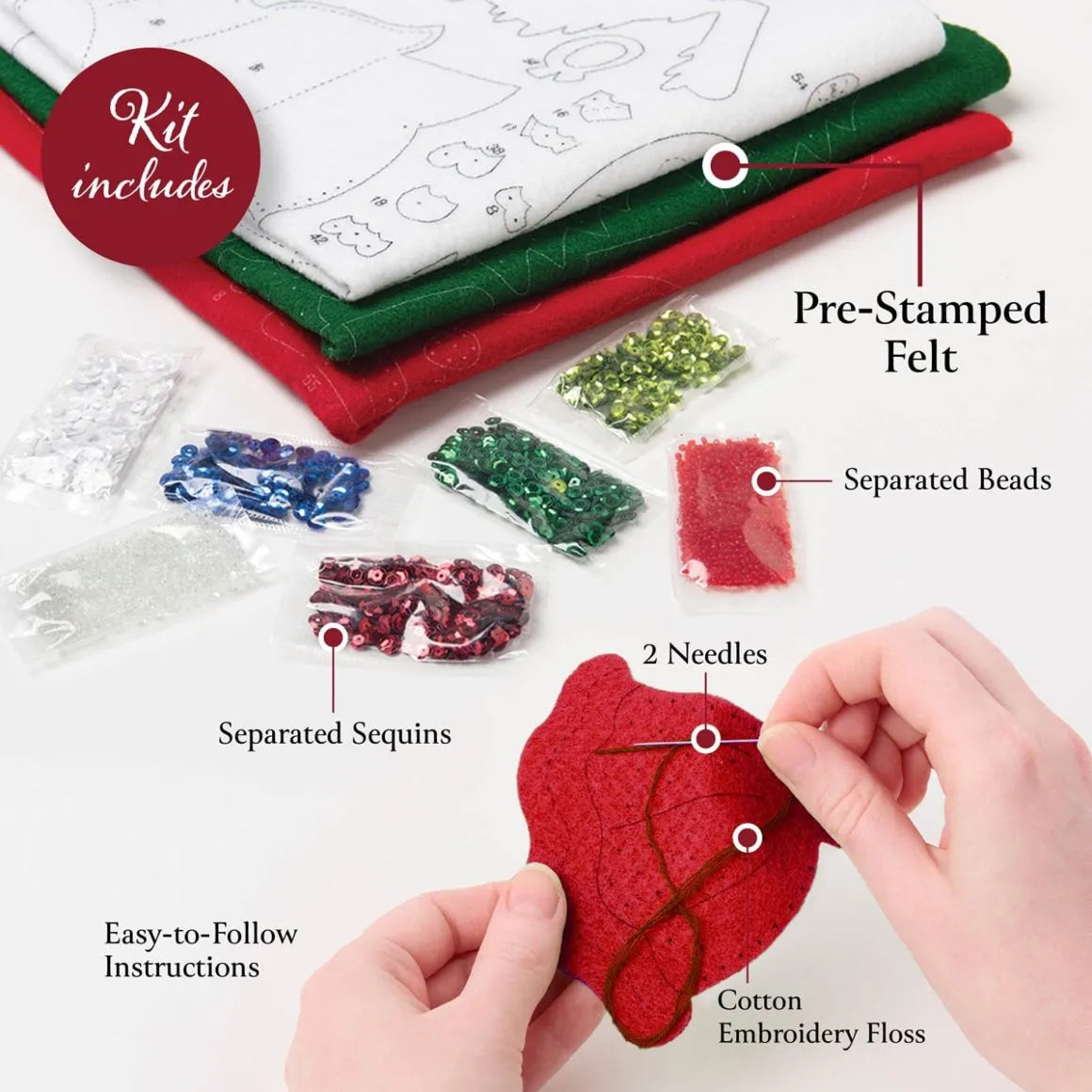 DIY Bucilla Holiday Cheer Santa Christmas Felt Stocking Kit