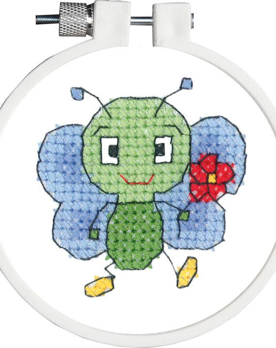 DIY Janlynn Bug & Flower Kids Beginner Stamped Cross Stitch Kit