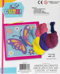 DMG DIY Sew Cute Butterfly Kids Beginner Needlepoint Kit with Frame 6
