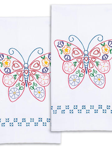 DIY Jack Dempsey Butterfly Stamped Embroidery Hand Towel Kit
