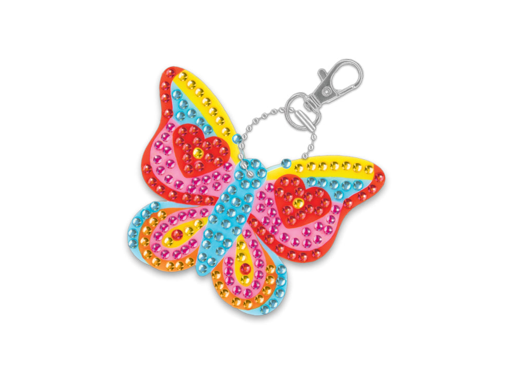 DIY Krafty Kids Butterfly Diamond Art Keychain Facet Bead Craft Kit