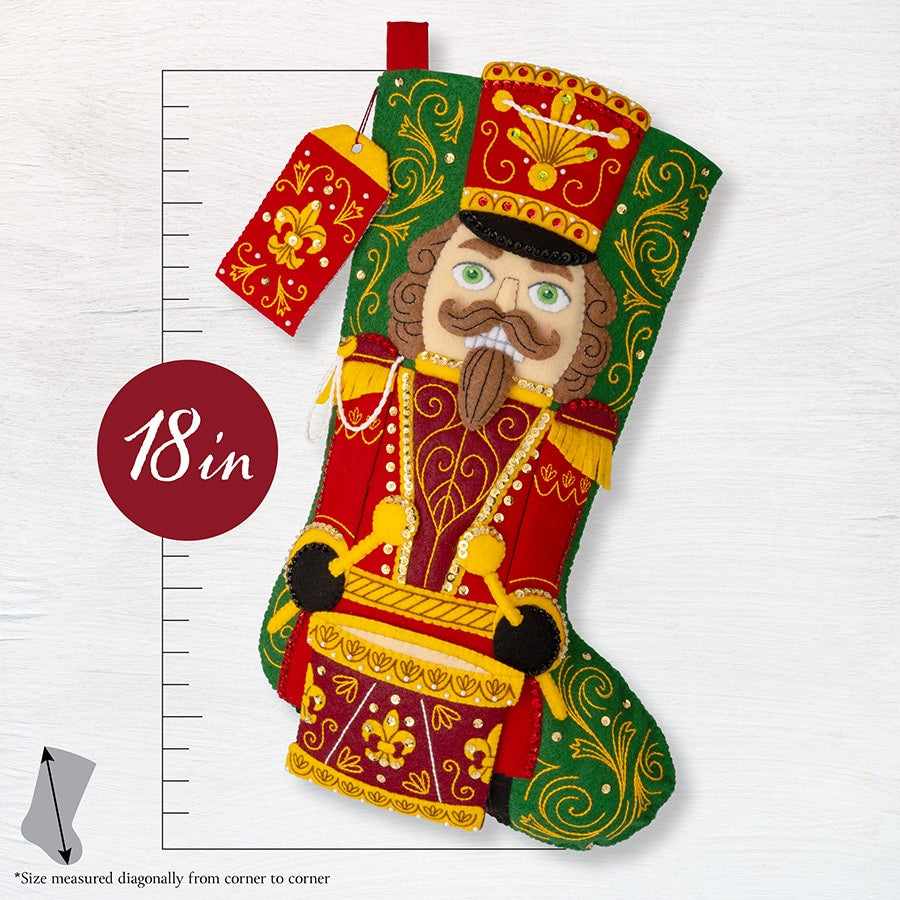 DIY Bucilla Nutcracker Noel Christmas Felt Stocking Kit 89703E