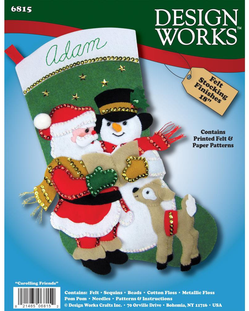 DIY Design Works Caroling Friends Christmas Felt Stocking Kit
