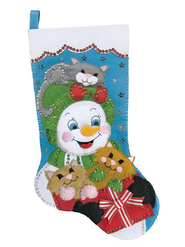 DIY Design Works Cat Crazy Christmas Holiday Felt Stocking Kit 6820