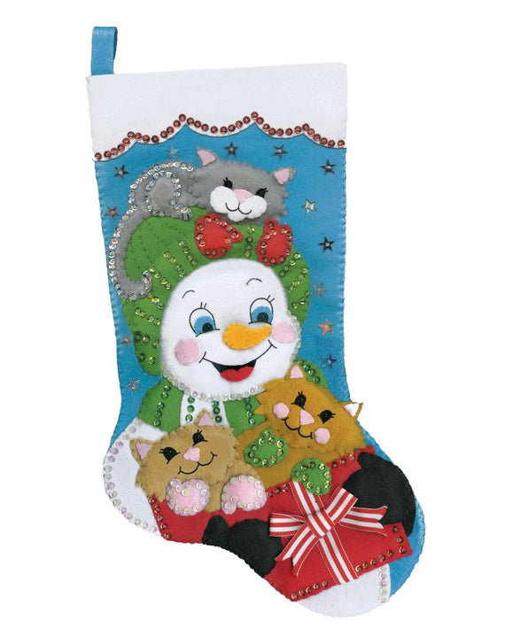 DIY Design Works Cat Crazy Christmas Holiday Felt Stocking Kit 6820