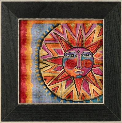 DIY Mill Hill Celestial Blue Sun Moon Beaded Cross Stitch Picture Kit